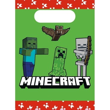 Procos Minecraft Party Bags 4 pcs – Paper Favor Bags 16x22cm