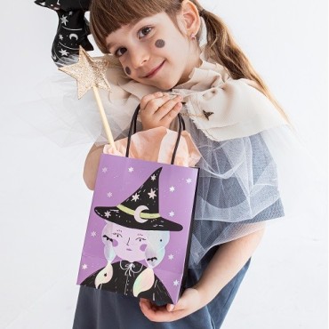 Partydeco Witch Handle Bag 8x14x18 cm – Halloween Gift Bag