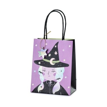 Partydeco Witch Handle Bag 8x14x18 cm – Halloween Gift Bag