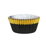 PME Cupcake Cases Black with Gold Trim, 30 pcs