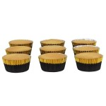 PME Cupcake Cases Black with Gold Trim, 30 pcs