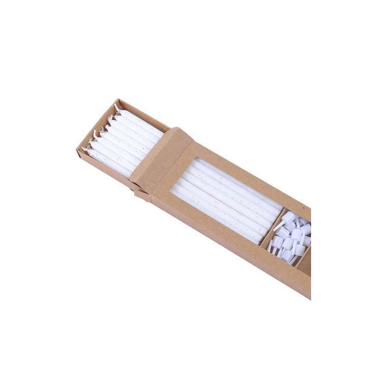 PME Tall Birthday Candles White with Gold Glitter 16 pcs PME Tall Birthday Candles White with Gold Glitter 16 pcs