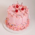 PME Light Pink Ribbon Bow Toppers, 8 pcs