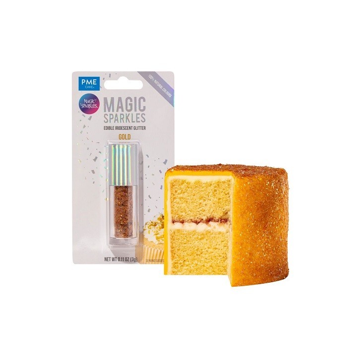 PME Magic Sparkles Gold 3g – Essbarer Glitter für luxuriöse Kuchen & Desserts
