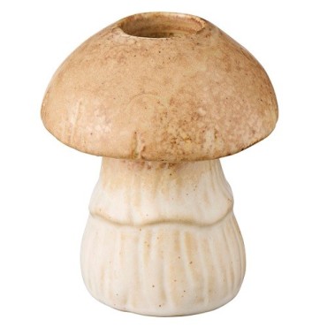 IB Laursen Mushroom Candle Holder 8 cm – Ceramic Taper Candle Holder for Autumn Décor