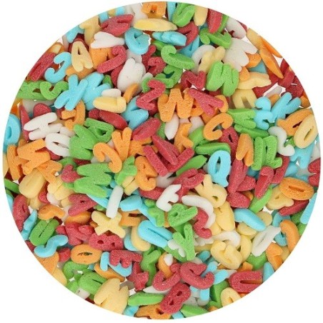 FunCakes Rainbow Letters Sprinkles 50 g – Colourful Cake Decoration for Kids’ Parties & Back to School