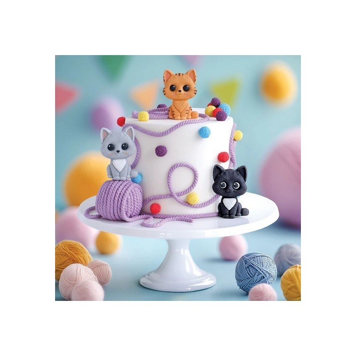 Katy Sue Katze Silikonform Easy Stand Cat – Fondant & Kuchen-Deko Katze