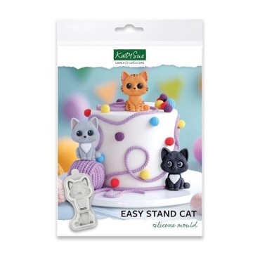 Katy Sue Easy Stand Cat Silicone Mould – Fondant Cat Cake Topper