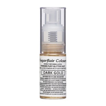 Sugarflair Dark Gold Glitter Pump Spray 10 g – Edible Cake Decorating Spray