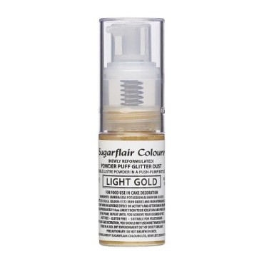 Sugarflair Light Gold Glitter Spray 10 g – Essbares Pumpspray für Tortendeko