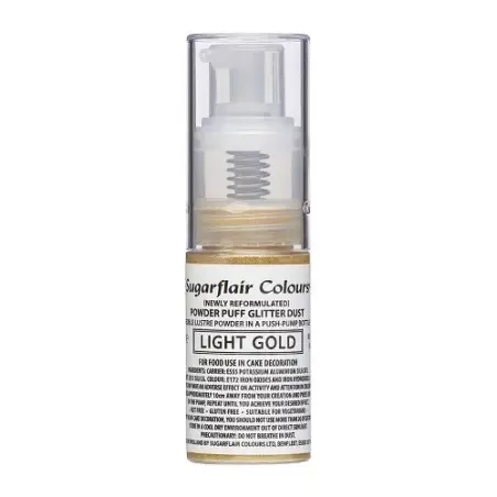 Sugarflair Light Gold Glitter Pump Spray 10 g – Edible Cake Decorating Spray