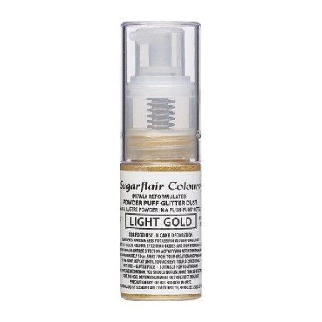 Sugarflair Light Gold Glitter Spray 10 g – Essbares Pumpspray für Tortendeko