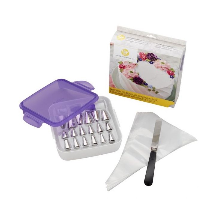 Wilton Deluxe Decorating Tip Set 46-piece 🎂 Piping Tips & Bags Kit
