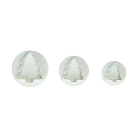 Wilton Weihnachtsbaum Plunger Cutter Set 🎄 3-teilig – Fondant & Keksausstecher