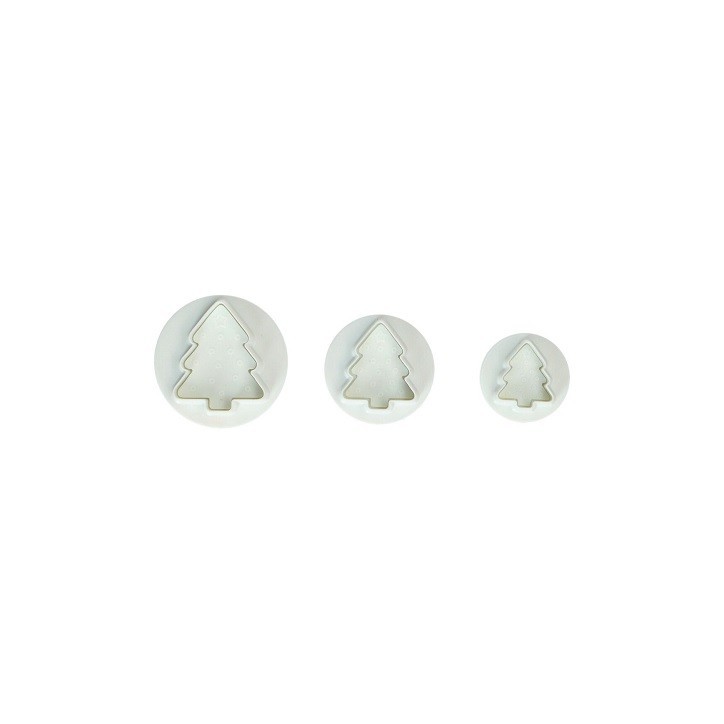 Wilton Weihnachtsbaum Plunger Cutter Set 🎄 3-teilig – Fondant & Keksausstecher