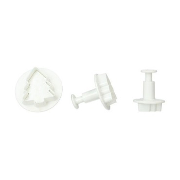 Wilton Weihnachtsbaum Plunger Cutter Set 🎄 3-teilig – Fondant & Keksausstecher
