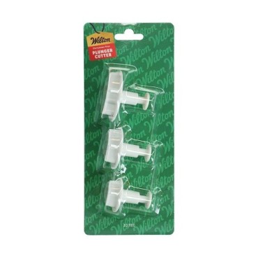 Wilton Weihnachtsbaum Plunger Cutter Set 🎄 3-teilig – Fondant & Keksausstecher