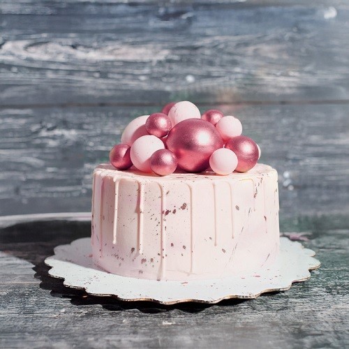 Patisdécor Rosa Dekokugeln auf Draht, 12 Stück Patisdécor Rosa Dekokugeln auf Draht, 12 Stück