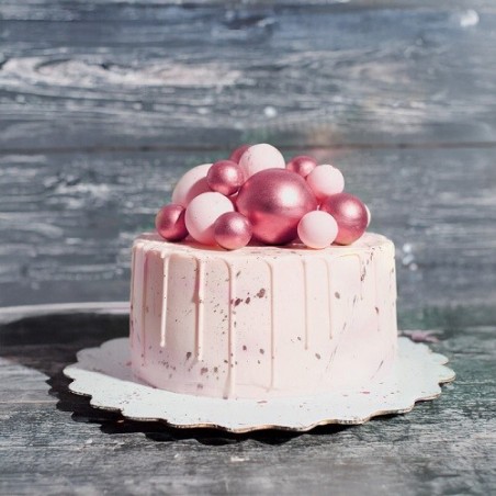 Patisdécor Pink Decorative Balls 🎀 12 pcs – Elegant Cake Toppers for Layer Cakes