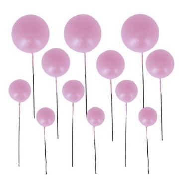 Patisdécor Rosa Dekokugeln 🎀 12 Stück – Tortendeko für Layer Cakes & Cupcakes