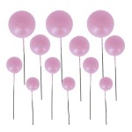 Patisdécor Rosa Dekokugeln auf Draht, 12 Stück Patisdécor Rosa Dekokugeln auf Draht, 12 Stück