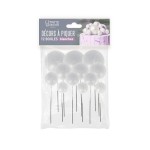 Patisdécor White Decorative Balls on Wire, 12 pcs