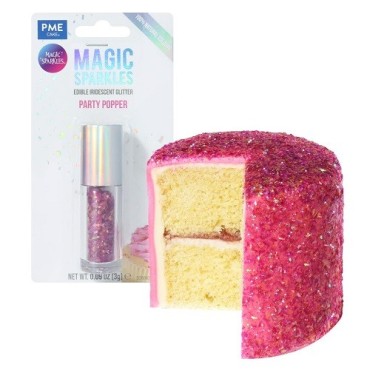 PME Magic Sparkles Party Popper – Edible Glitter Pink Gold Rose 3g