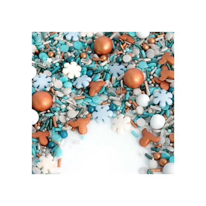 Super Streusel RentierRummel 90g – Christmas Sprinkle Mix with Reindeer & Snowflakes