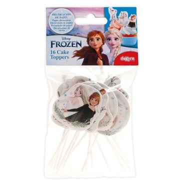 deKora Disney Frozen Cupcake Topper 16 Stück – Elsa, Anna & Olaf Tortendeko | Bakeria.ch