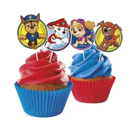 deKora Paw Patrol Cupcake Toppers 16 pcs – Chase, Skye & Marshall Cake Decorations | Bakeria.ch