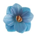 DeKora 4cm Edible Wafer Paper Flowers Blue, 18 pcs