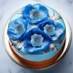 DeKora 4cm Edible Wafer Paper Flowers Blue, 18 pcs