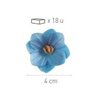 DeKora 4cm Edible Wafer Paper Flowers Blue, 18 pcs