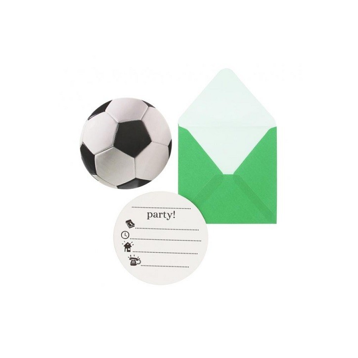 Procos Einladungskarten Fussball 6 Stück – runde Karten mit Umschlag | Bakeria.ch Procos Einladungskarten Fussball 6 Stück – runde Karten mit Umschlag | Bakeria.ch
