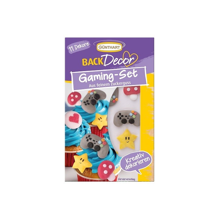 Günthart Gaming Zuckerdekor 11 Stück – Videospiel-Motive aus Zuckerguss | Bakeria.ch