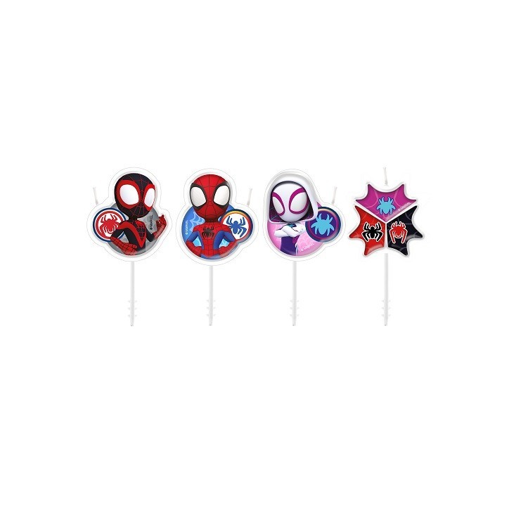 deKora Marvel Spidey Kerzen 4 Stück für Kindergeburtstag deKora Marvel Spidey Kerzen 4 Stück für Kindergeburtstag