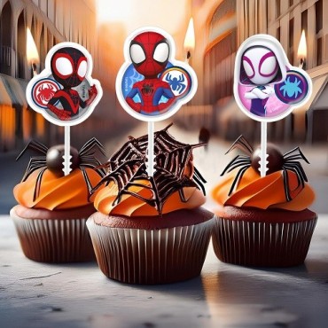 deKora Marvel Spidey Kerzen 4 Stück für Kindergeburtstag