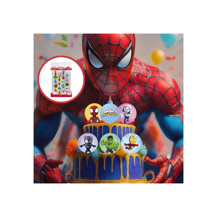 deKora Marvel Spidey Esspapier Cupcake Topper 20 Stück – Essbare Superhelden Deko | Bakeria.ch deKora Marvel Spidey Esspapier Cupcake Topper 20 Stück – Essbare Superhelden Deko | Bakeria.ch