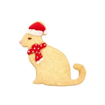Birkmann Christmas Cat Cookie Cutter 6.5 cm – Stainless Steel Embossed Cutter | Bakeria.ch