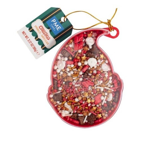 PME Weihnachtsstreusel Santa Claus – festlicher Streuselmix in Weihnachtsmann-Box (90g)