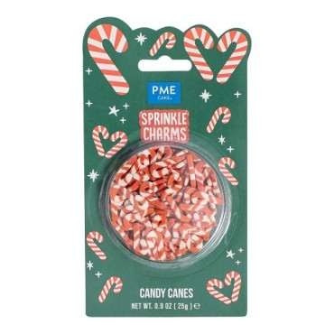PME Christmas Candy Cane Sprinkle Charms – Festive Edible Decorations (25 g)