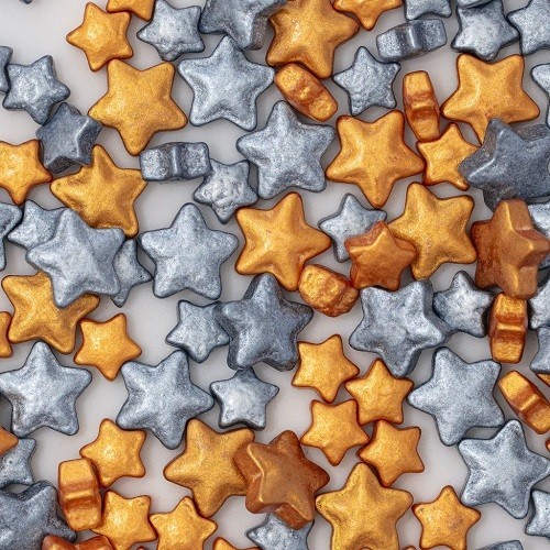 PME Sprinkle Charms – Sterne Gold & Silber 25g
