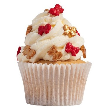 PME Christmas Festive Bow Sprinkle Charms – Red & Gold Edible Decorations (25 g)