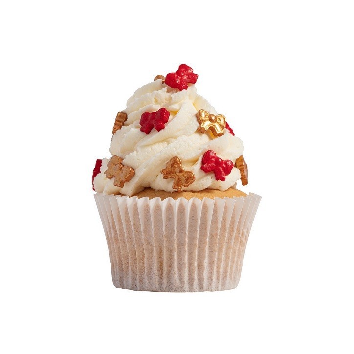 PME Christmas Festive Bow Sprinkle Charms – Red & Gold Edible Decorations (25 g)