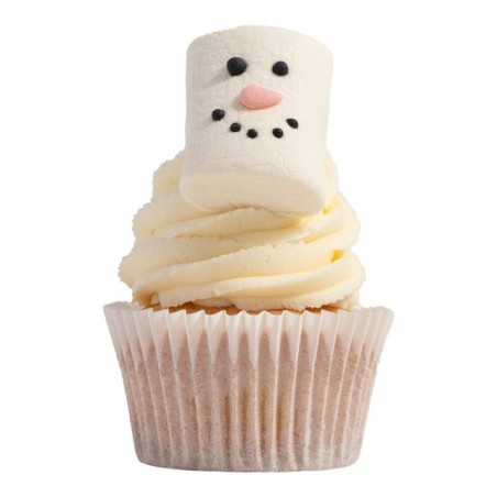 PME Marshmallow Schneemänner – 12 Stück fluffige Weihnachts-Marshmallows mit Schneemann-Gesicht (102 g)