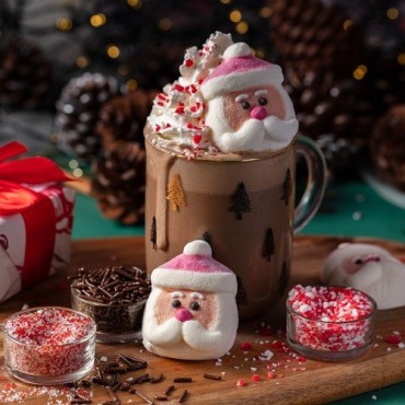 PME Hot Chocolate Puffy Santa Decorating Kit – Festive Cocoa Marshmallows & Sprinkles (260g)