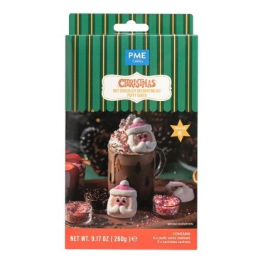 PME Hot Chocolate Puffy Santa Decorating Kit – Festive Cocoa Marshmallows & Sprinkles (260g)