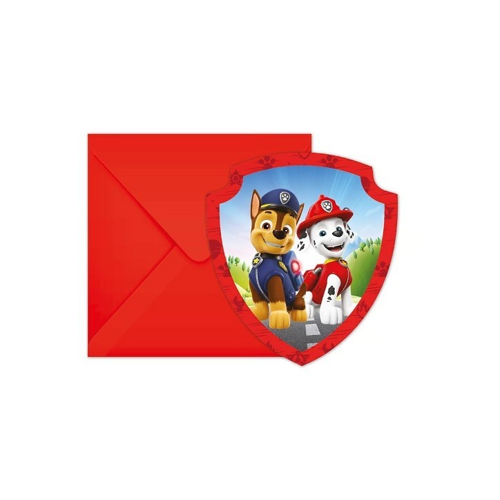Paw Patrol Invitation Cards 6 pcs – Birthday Party Invitations | Bakeria.ch