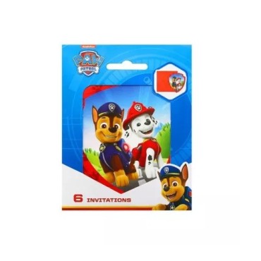 Paw Patrol Invitation Cards 6 pcs – Birthday Party Invitations | Bakeria.ch