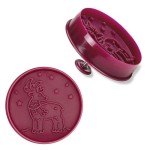 Städter Round Deer Cookie Cutter with ejector 7cm Städter Round Deer Cookie Cutter with ejector 7cm